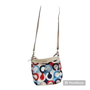 Coach Op Art Multiprint Handbag Purse. With  2 Handles.